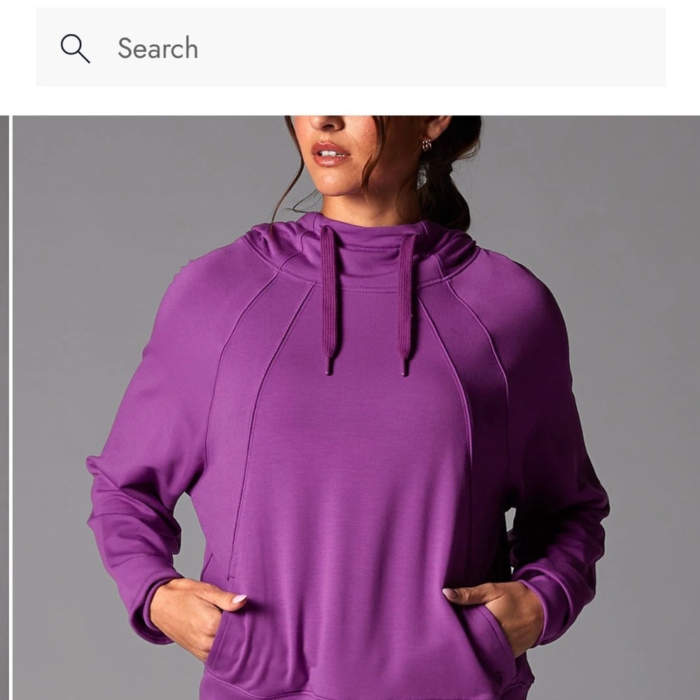 TaviActive Cozy Paneled Hoodie in Violet - XS